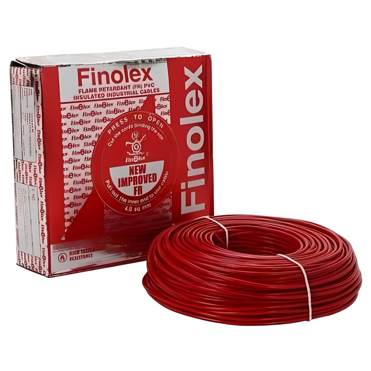 Finolex's PVC FR INS.1100V HV INDL. CABLE - 1.0 SQMM (1CORE RED - 180M)