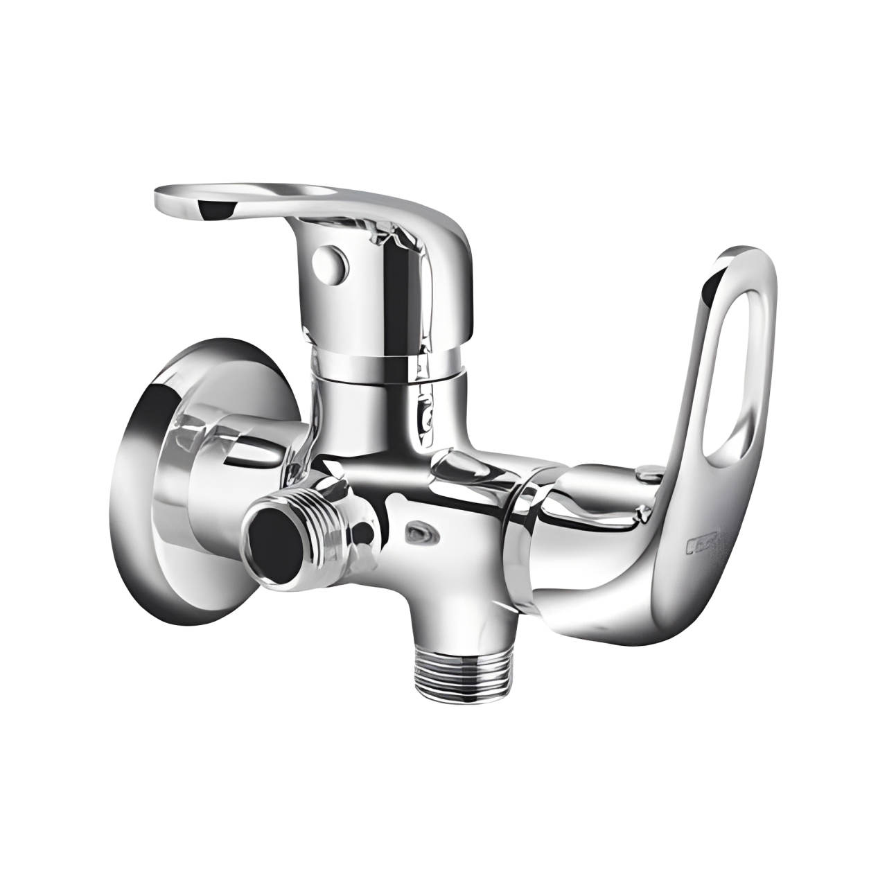 2 Way angle cock with wall flange