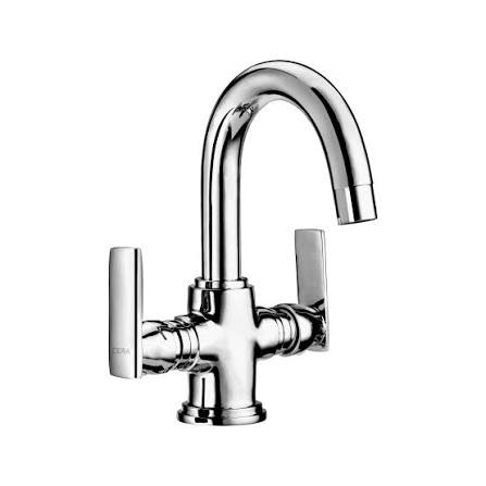 Central hole basin mixer with 450mm braided connection pipe (without pop up)