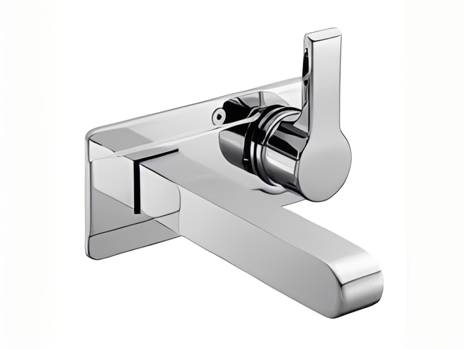 Singulier Wall-mount lavatory faucet with valve without drain
