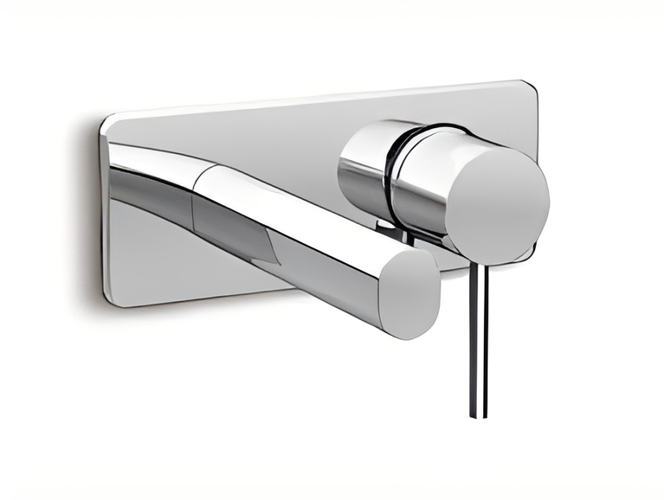 Cuff Wall-mount lavatory faucet trim in polished chrome