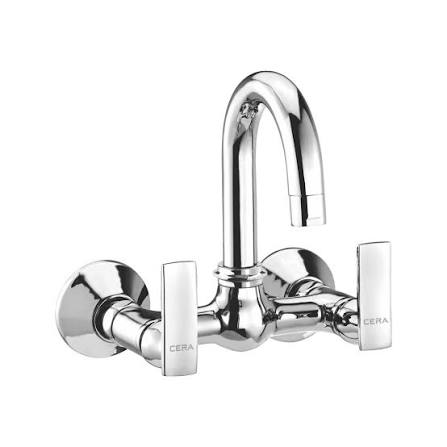 Sink Mixer (Wall Mounted) with 150mm(6inch) long swivel spout and wall flange