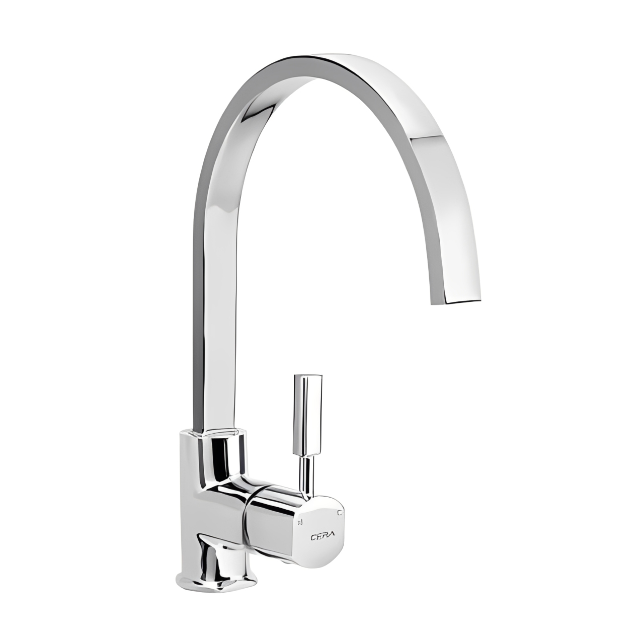 Cera Single lever sink mixer (table mounted) with 235mm (9inch) long swivel spout and 450mm long braided connection pipe