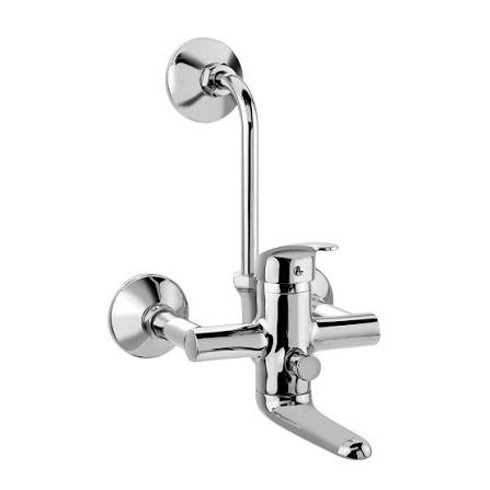Single Lever Wall Mixer with Bend Pipe for Overhead Shower | Chrome Finish