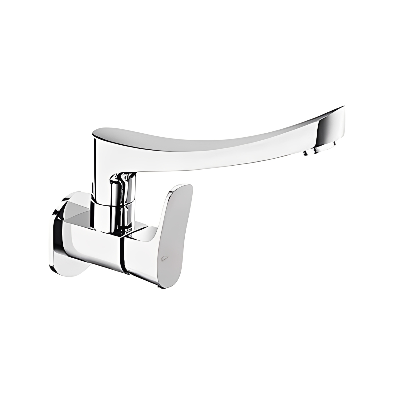 Cera Sink cock (wall mounted) with 200mm (8inch) long swivel spout and wall flange